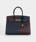 Hermès Casaque Birkin Sellier 30 Rouge Sellier and Bleu Indigo Epsom Palladium Hardware