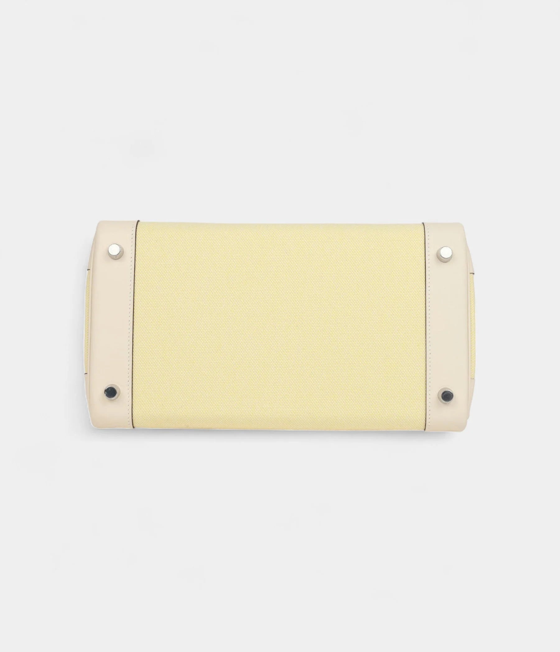 Hermès Birkin 30 Nata Swift and Jaune Poussin Toile Palladium Hardware