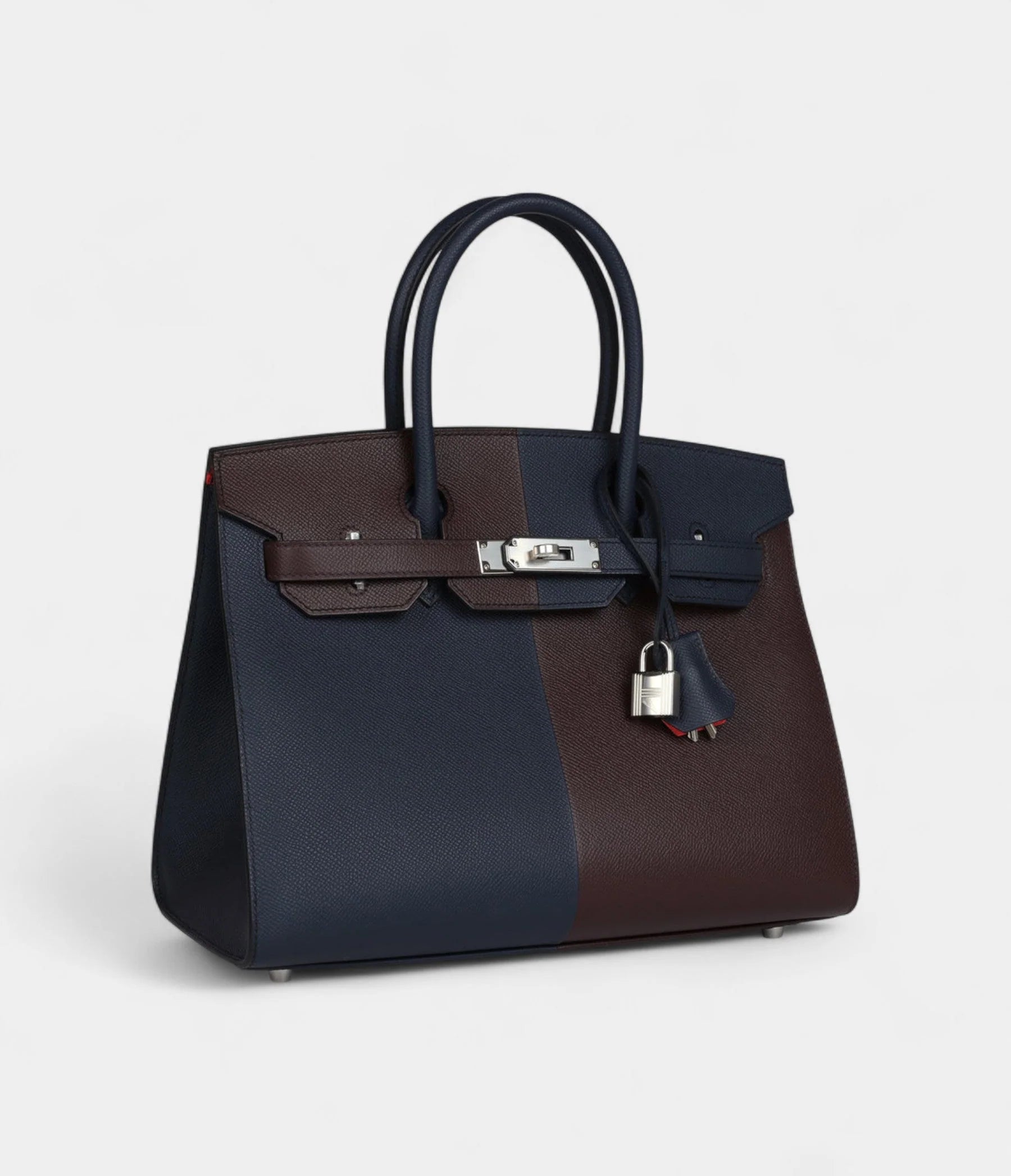 Hermès Casaque Birkin Sellier 30 Rouge Sellier and Bleu Indigo Epsom Palladium Hardware